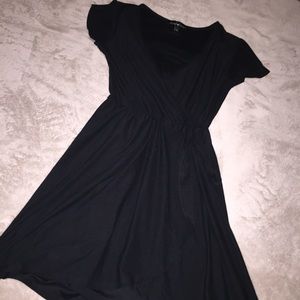 Black spring wrap dress